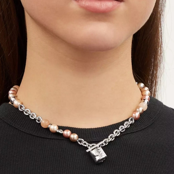 Coach Pearl & Padlock Necklace - Picture 3 of 3